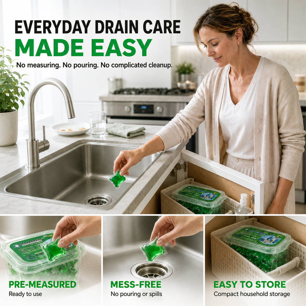 🌿💧Bio-Enzyme Drain Deodorizer Capsules🌸Drop In • Dissolve • Freshen Drains