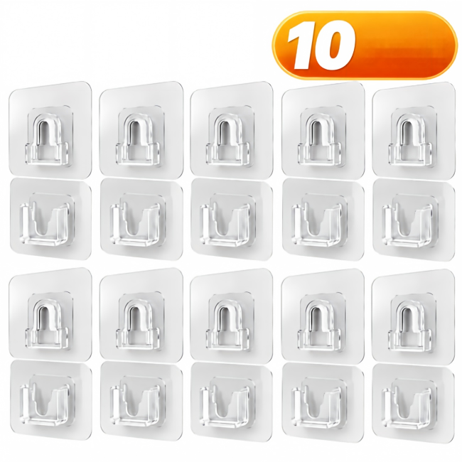 ✅Double-sided adhesive hooks – Mount without drilling.😁More space. More organization. No drilling required.