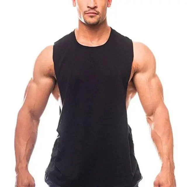 New Sport Plain Shirts For Men Bodybuilding Singlet Gyms Shirts Sleeveless Shirt Blank Fitness Clothing Sportwear Muscle Vest Men's Fitness T-Shirt Round Neck Sleeveless Vest Stretch Solid Color Fitness Sports Shirts
