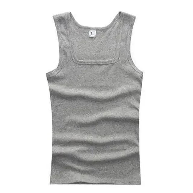 Summer Plus Size Summer Good Men Clothing Tank Tops Elegant Black White Gray Singlets Sleeveless Fitness Men Vest Bodybuilding Vest Summer Men's Vest Gym Casual Vest Sleeveless Vest Clothes